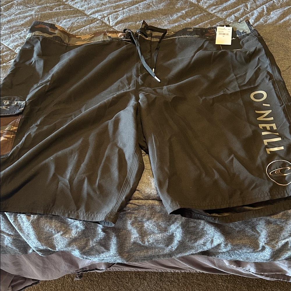 O'Neill Black and Camouflage Board Shorts